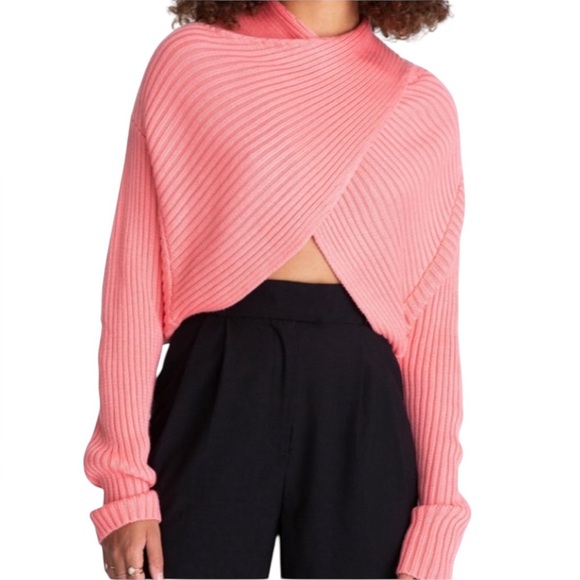 525 America Coral Ribbed Twist Shrug Sweater NWT - Picture 2 of 13